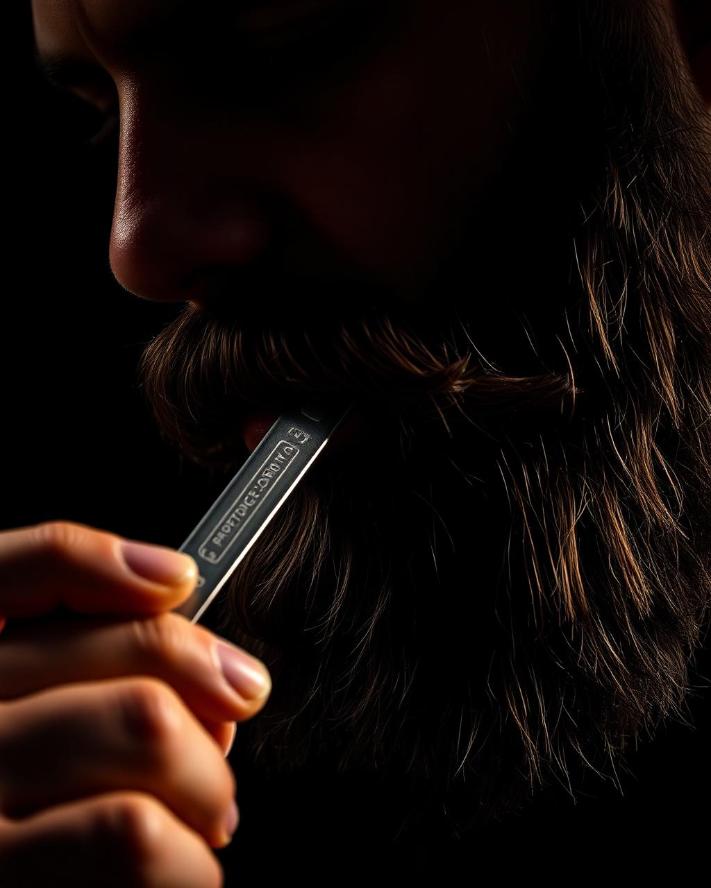 Alinhamento de barba na navalha